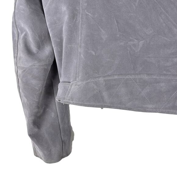 ASOS Urbancode London Suede Moto Biker Jacket in Gray Size UK 14 US 10 - Picture 11 of 16
